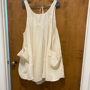 407. Jaded Gypsy Sleeveless Midi Smock Dress in Cream